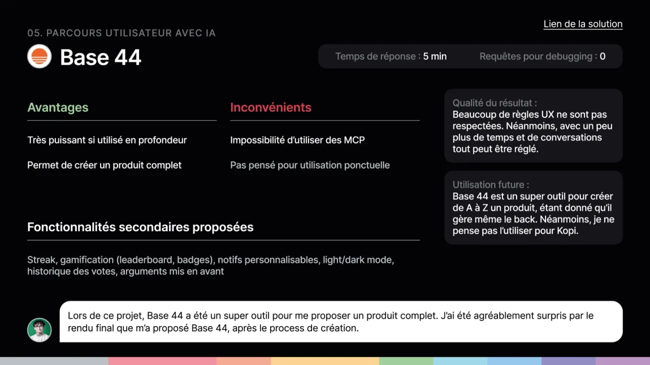 Kopi, Six IA de génération d'interfaces à l'épreuve