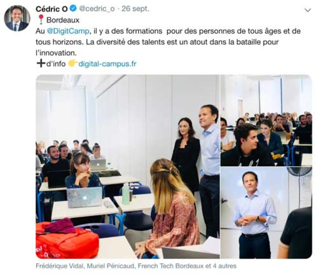 Cédric O, Secrétaire d’État au Numérique, en visite à Digital Campus Bordeaux