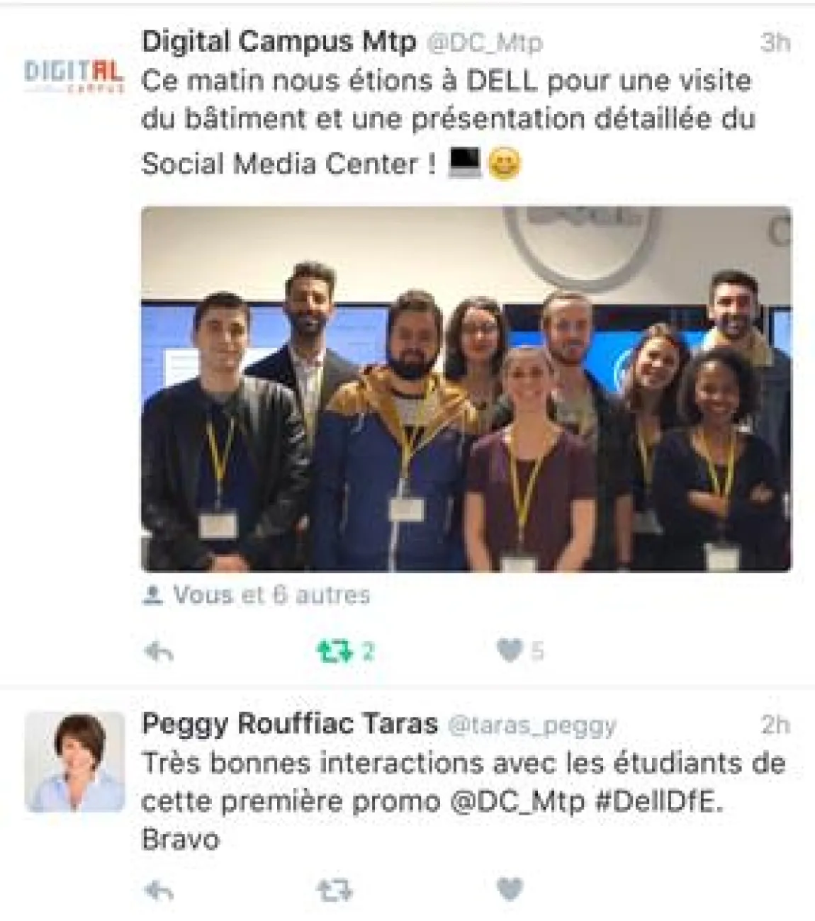Visite pour les mastère de DELL Montpellier — école, web