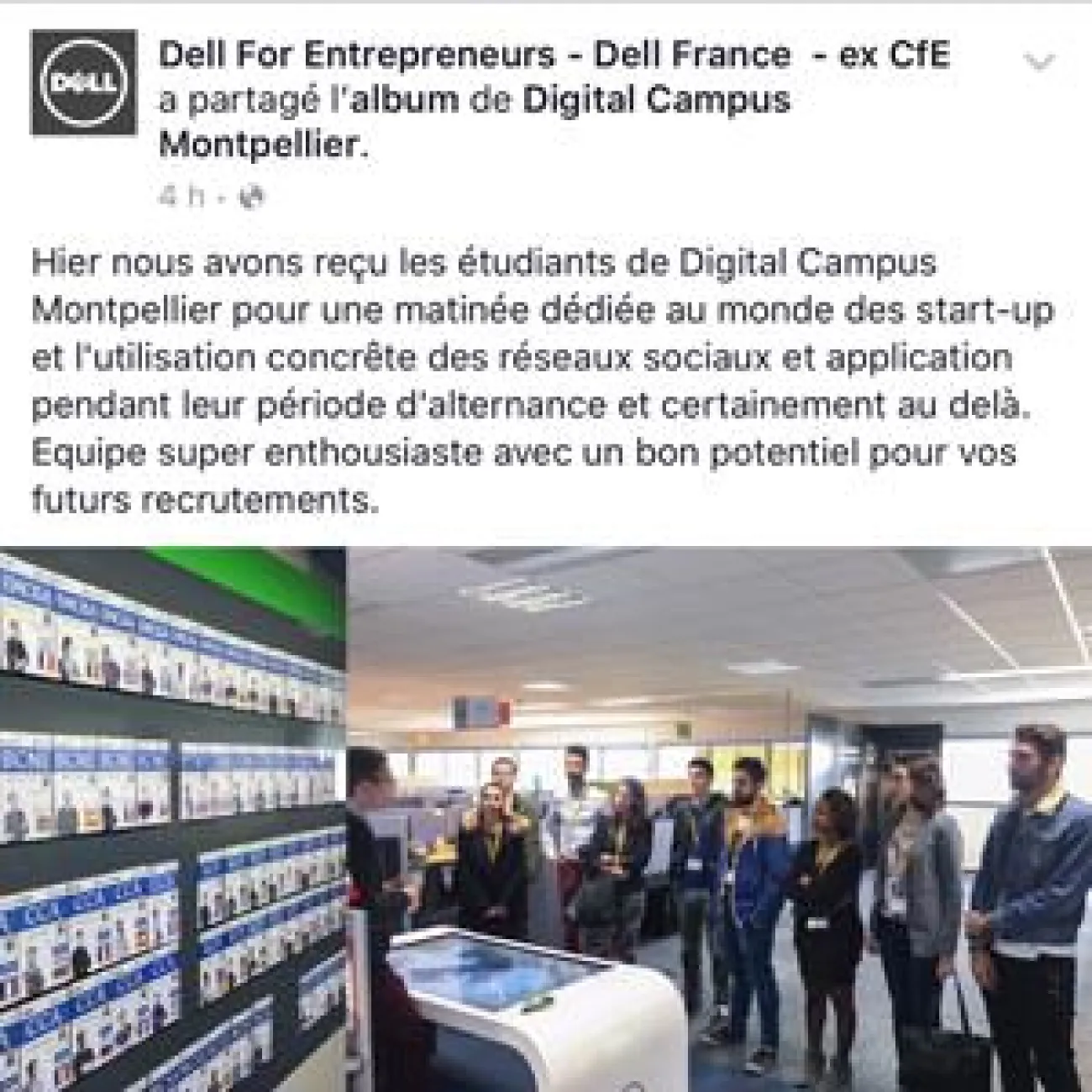 Visite pour les mastère de DELL Montpellier — école, web