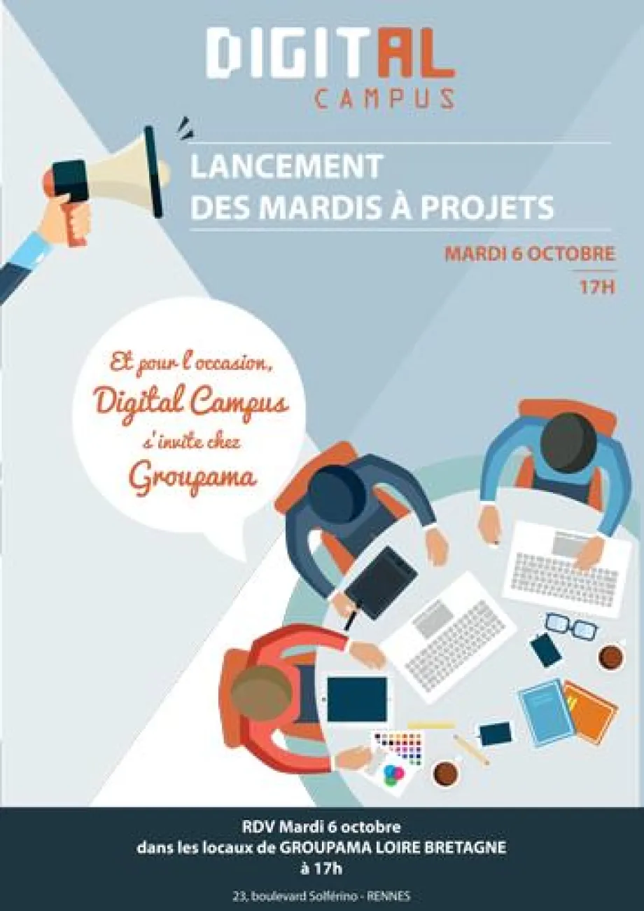 Mardis à Projets 15-16 — école, web au campus Digital Campus de Rennes