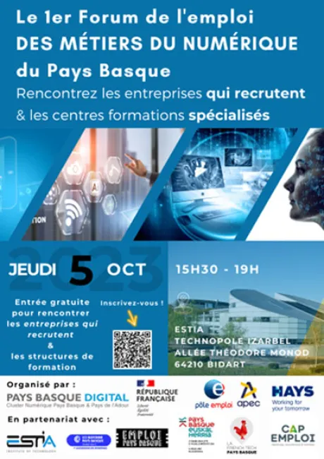 Digital Campus, adhérent de Pays Basque Digital, participe au Forum des métiers du numérique au campus Digital Campus de…